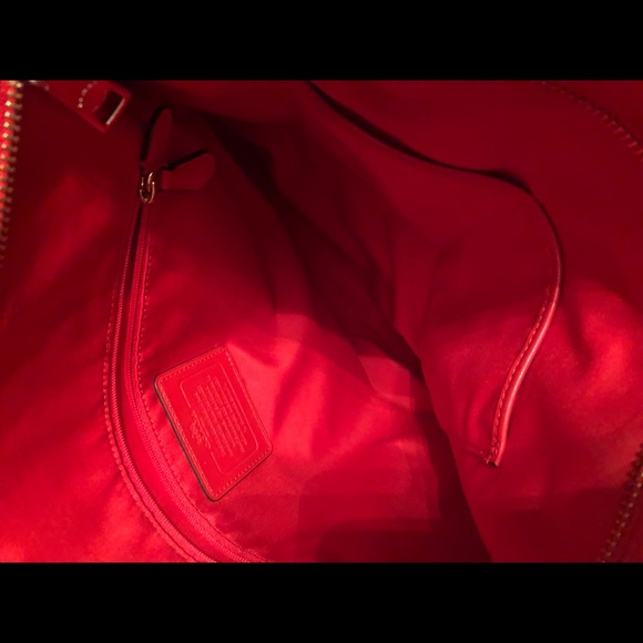 Red/Orange Hobo Coach Bag Tote - Picture 5 of 6